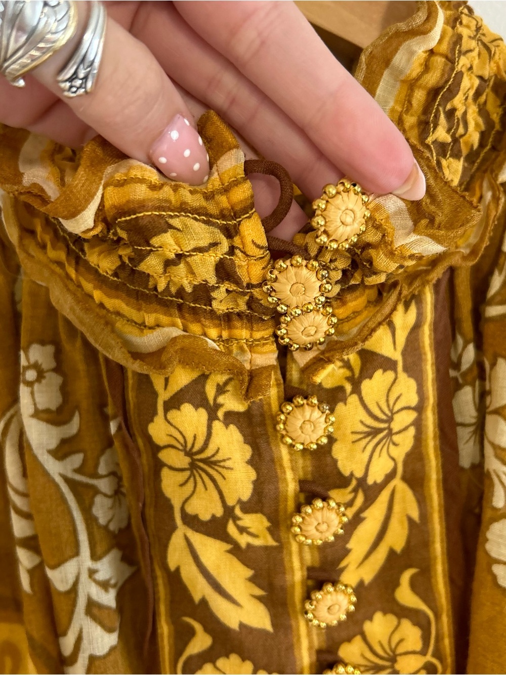 ZIMMERMANN Raie Floral Ramie blouse mustard - Picture 15 of 15